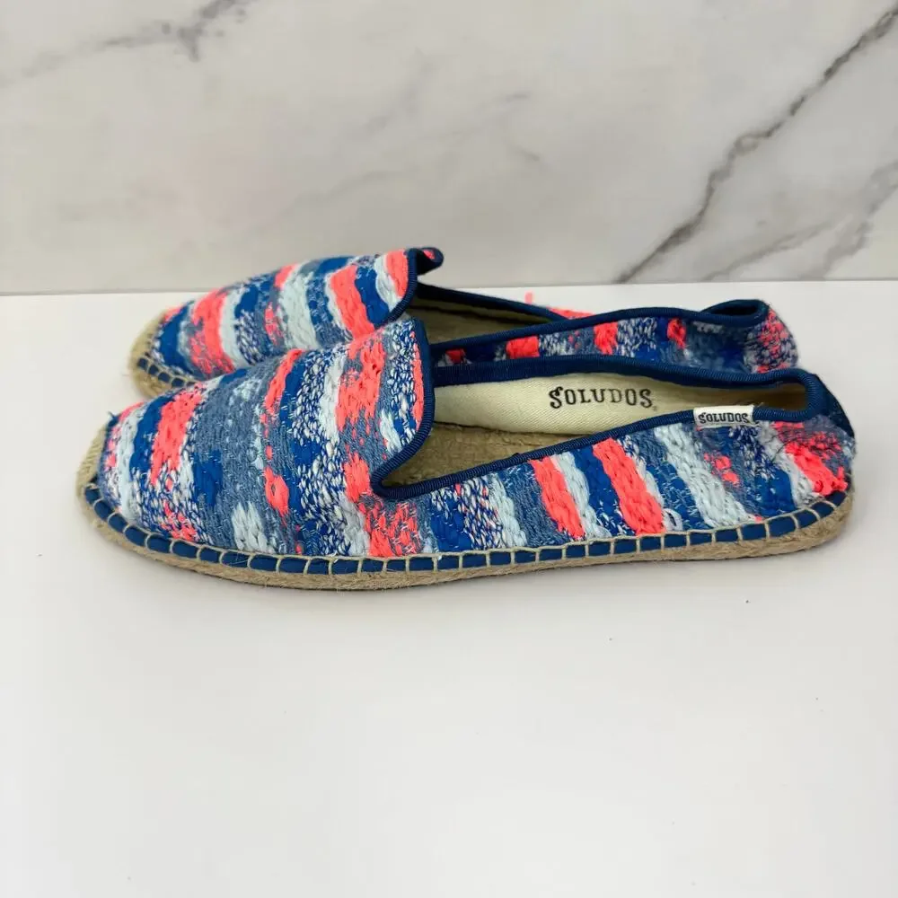 Soludos Womens Mahlia Kent Espadrille Flat Shoes Size 10 Tweed Slip On Blue